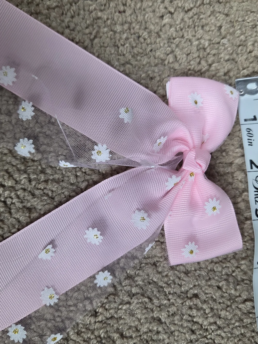 Colorful Daisy Ribbon Stand For  Hair with Pastel & Bright Bows